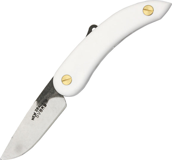 Svord Peasant White Handle Swedish High Carbon Steel Folding Keychain Knife 140