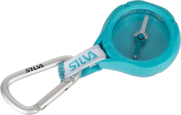 Silva Metro Turquoise Rubber Body Keychain Hiking Compass