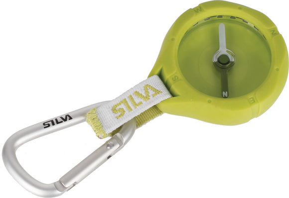 Silva Metro Light Green Rubber Body Keychain Hiking Compass