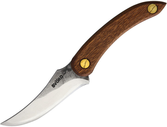 Svord Amerikiwi Brown Wood 15N20 Steel Fixed Blade Knife w/ Sheath KIWOOD