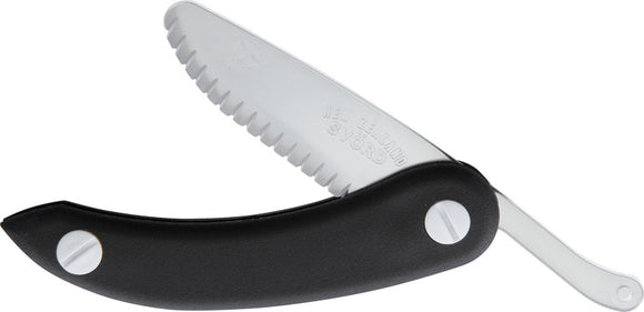 Svord Zero Metal Peasant Serrated Polycarbonate Blade Black Folding Knife ZM3BN