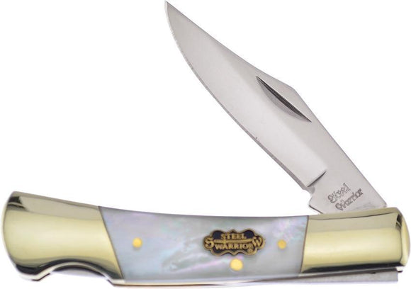 Frost Cutlery Steel Warrior Barracuda Mother of Pearl Folding Knife