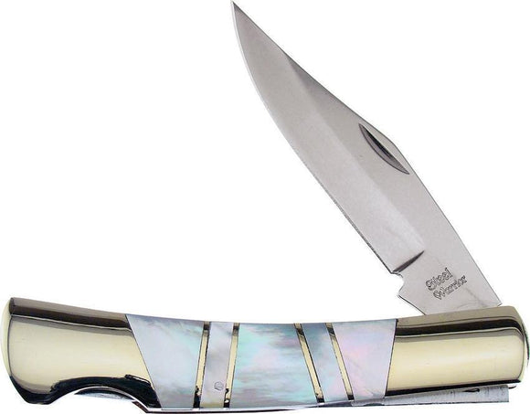 Frost Barracuda Mother of Pearl Steel Warrior Stainless Folding Knife