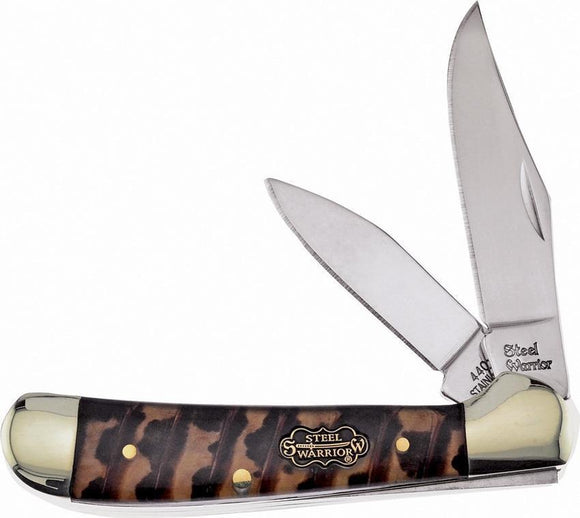 Frost Copperhead Cobra Skin Handle Stainless Folding Blades Knife