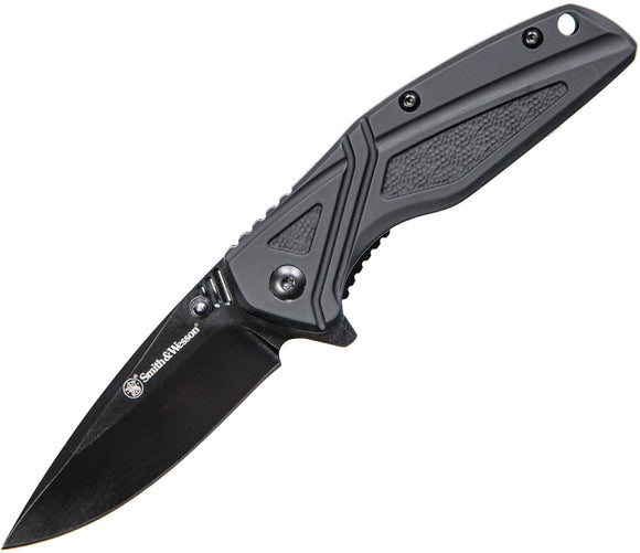 Smith & Wesson Linerlock Black Aluminum Folding Stainless Pocket Knife 1084308