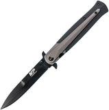 Smith & Wesson MP301 M&P Gray Linerlock Flipper Stainless Folding Dagger Pocket Knife 1085898