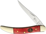 Frost Cutlery Small Toothpick Red Bone Handle Stainless Folding Knife