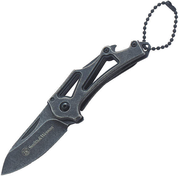 Smith & Wesson Keychain Framelock Black Folding Stainless Pocket Knife 1100064