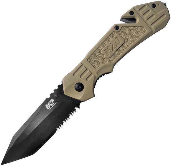 Smith & Wesson M&P Linerlock A/O Tan Folding Stainless Pocket Knife 1100076