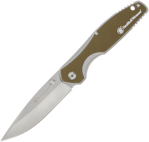 Smith & Wesson Cleft 3.5" Linerlock A/O Assisted Tan Folding Knife 1122572