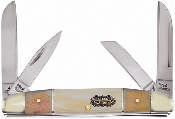 Frost Bentcreek Congress Ram Ox Horn Handle Steel Warrior Stainless Folding Knife