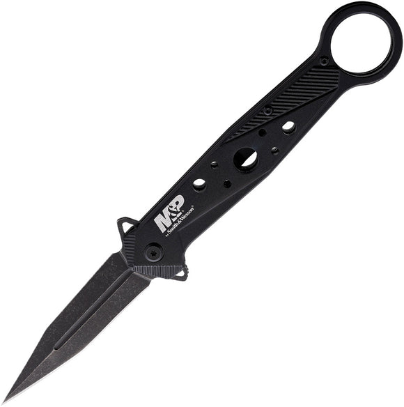 Smith & Wesson Linerlock Black Aluminum Folding Stainless Pocket Knife 1193184