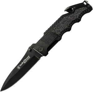 Smith & Wesson Border Guard Linerlock Black Aluminum Folding Pocket Knife BG1