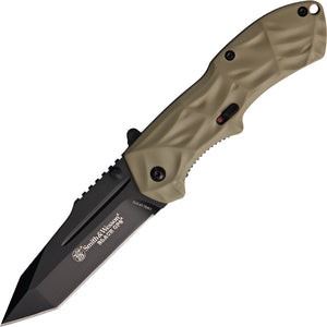 Smith & Wesson Black Ops Linerlock A/O Tan Aluminum 4034 Folding Pocket Knife BLOP3TD