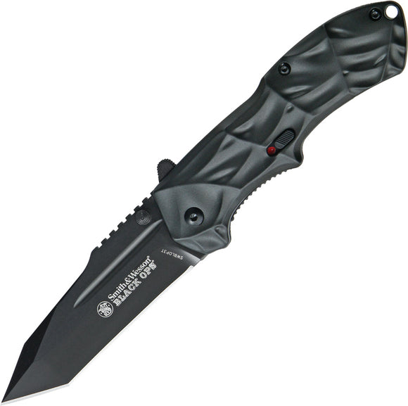 Smith & Wesson Black Ops Linerlock A/O Black Aluminum 4034 Folding Pocket Knife BLOP3T