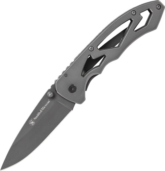 Smith & Wesson Framelock Large Grey Stainless Folding Pocket Knife CK400L