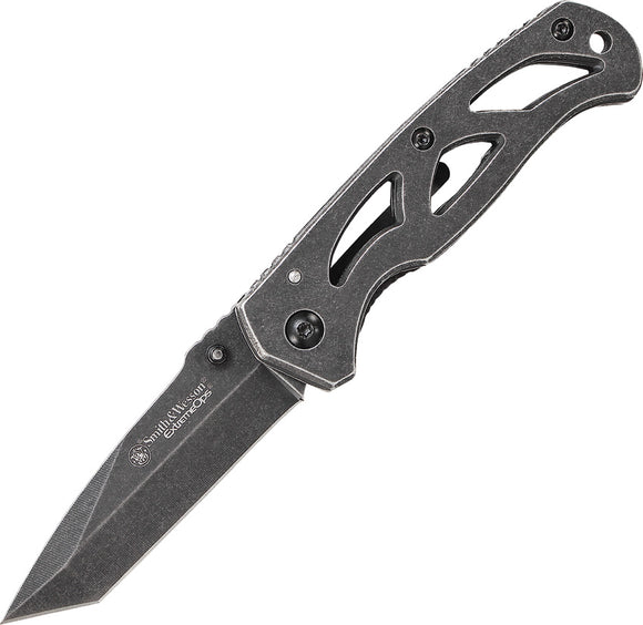 Smith & Wesson Extreme Ops Framelock Grey Stainless Clip Point Folding Pocket Knife CK404