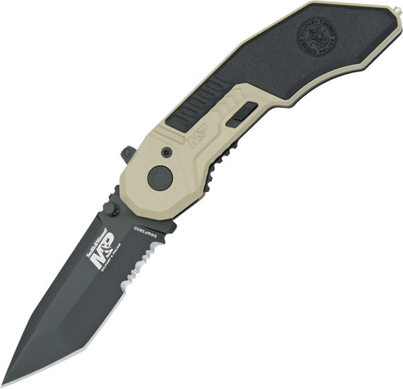 Smith & Wesson M&P Linerlock A/O Tan Folding Stainless Pocket Knife MP3BSD