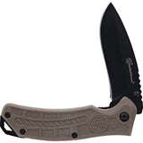 Smith & Wesson HRT Linerlock A/O Brown Folding Stainless Pocket Knife 1188452