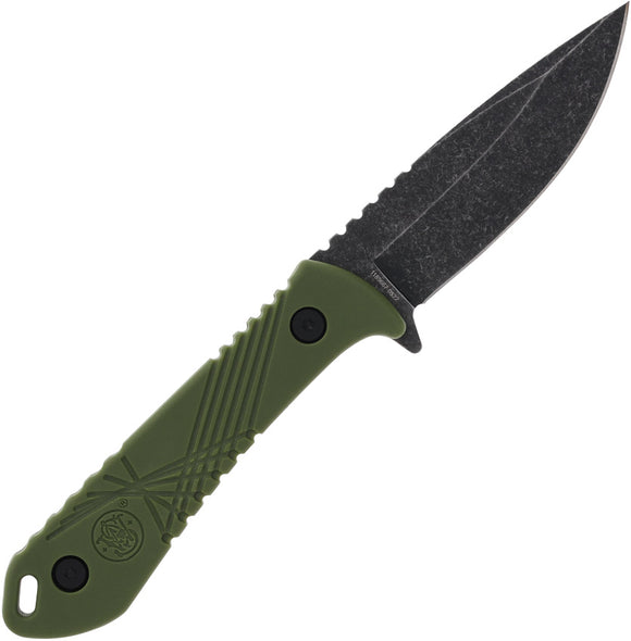 Smith & Wesson HRT OD Green Stainless Drop Point Fixed Blade Knife 1189666