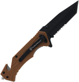 Smith & Wesson H.R.T. Linerlock A/O Brown Polymer Folding Pocket Knife P1200647