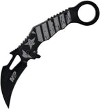 Smith & Wesson Karambit Linerlock Black & White Folding Pocket Knife 1200649