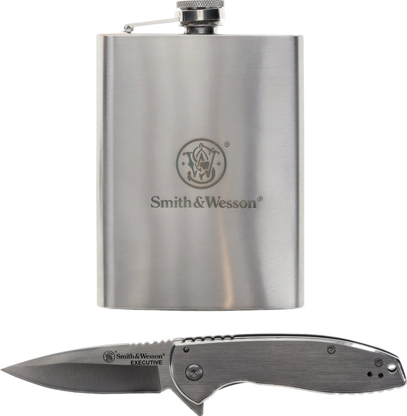 Smith & Wesson Executive Linerlock & Flask Folding Pocket Knife 1200650