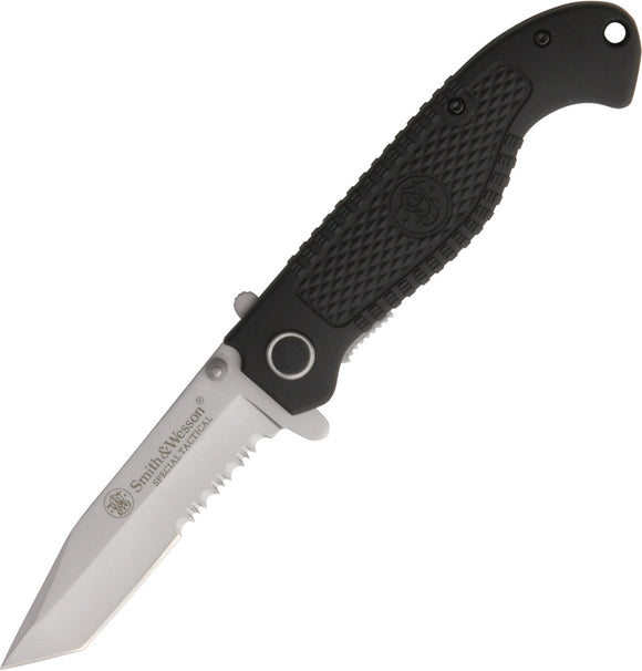 Smith & Wesson Special Tactical Aluminum Folding Serrated Pocket Knife TACS