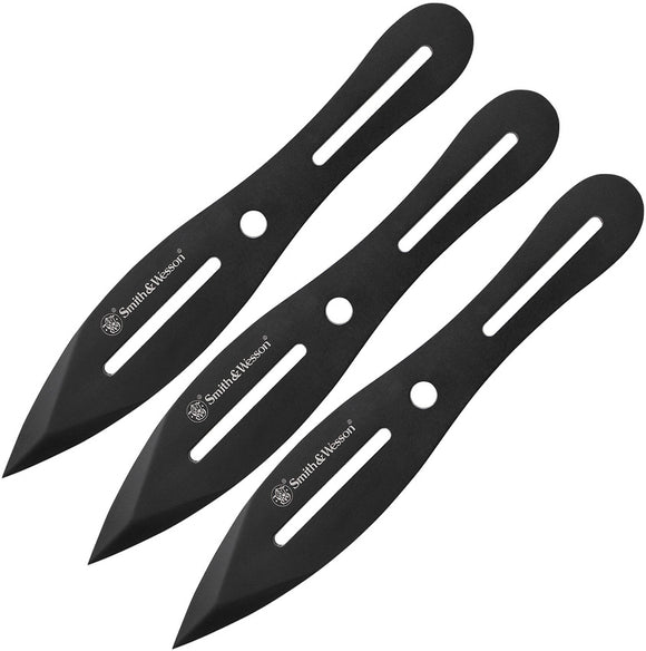 Smith & Wesson Set Of Three Black 2Cr13 Fixed Blade Throwing Knives TK8BCP