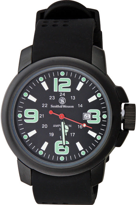 Smith & Wesson Black Mens Amphibian Commando Water Resistant Watch W1100