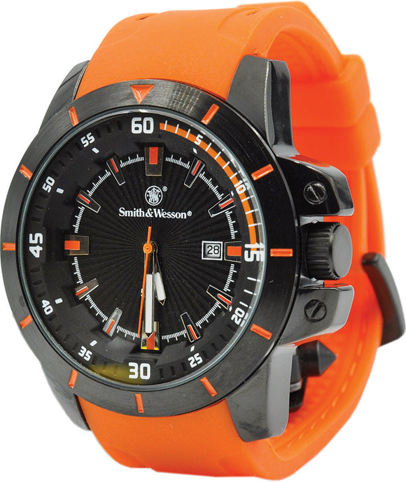 mith & Wesson Orange Trooper Watch Stainless Case Back W397OR