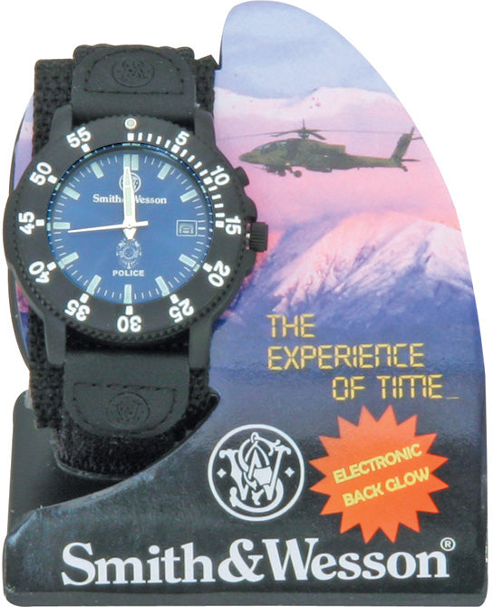 Smith & Wesson Black & Blue Police Water Resistant Luminous Watch W455P
