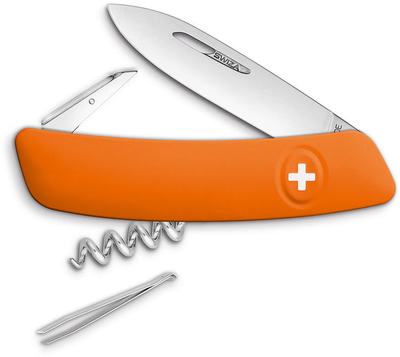 Swiza D01 Swiss Corkscrew Folding Pocket Knife Orange Handle Multi-Tool 101060