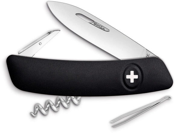 Swiza D01 Swiss Pocket Knife Screwdriver Tweezers Black Handle Multi-Tool 1010