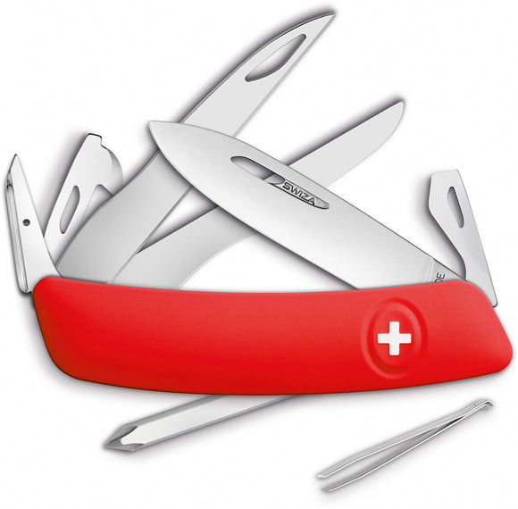 Swiza D08 Swiss Red Folding Knife Pocket Folder w/ Tweezers 1201000