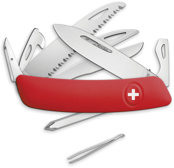 Swiza D10 Red Folding Multi-Tool Screwdriver Scissors Pocket Knife 1401000