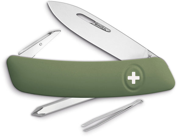 Swiza D02 Swiss Pocket Knife Screwdriver Corkscrew OD Green Multi-Tool 201050