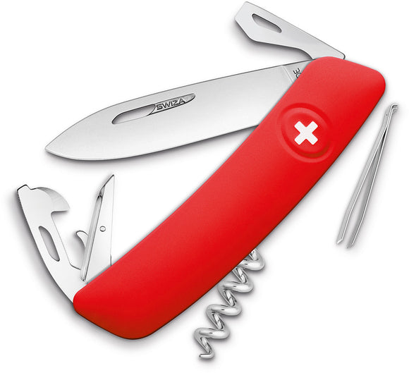 Swiza D03 Swiss Pocket Knife Screwdriver Corkscrew Red Handle Multi-Tool 3000