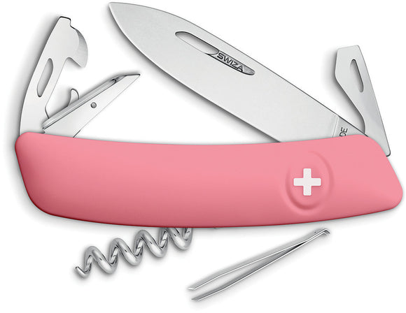 Swiza D03 Swiss Pocket Knife Screwdriver Corkscrew Pink Handle Multi-Tool 301910