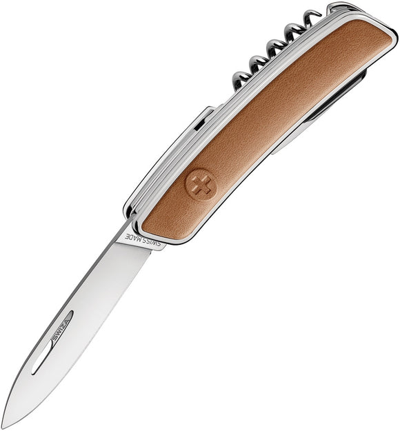 Swiza D03 Swiss Pocket Brown Leather Screwdriver Folding Multi-Tool Knife 303090