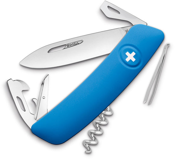 Swiza D03 Swiss Pocket Screwdriver Folding Knife Blue Handle Multi-Tool 3030
