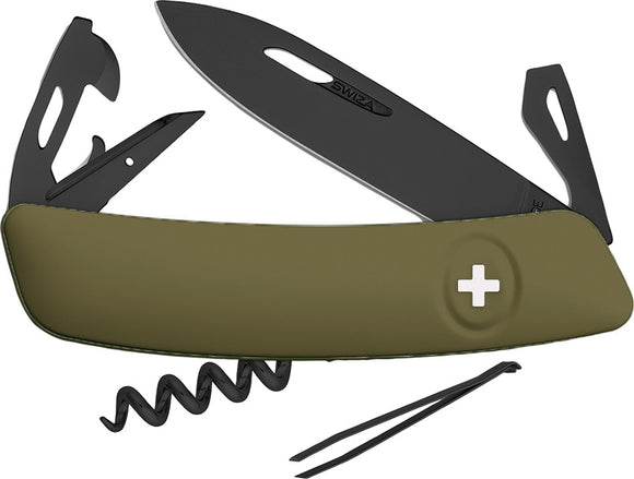 Swiza D03 Swiss Pocket Knife Screwdriver Tweezers Olive Green Multi-Tool 331050