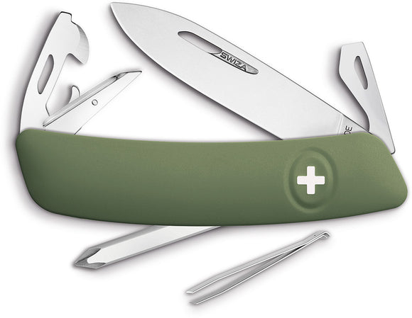Swiza D04 Swiss Pocket Knife Screwdriver Tweezers OD Green Multi-Tool 401050