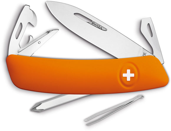 Swiza D04 Swiss Pocket Knife Screwdriver Tweezers Orange Multi-Tool 401060