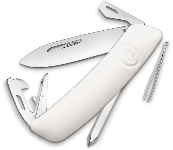 Swiza D04 Swiss Pocket Knife Screwdriver Tweezers White Handle Multi-Tool 4020