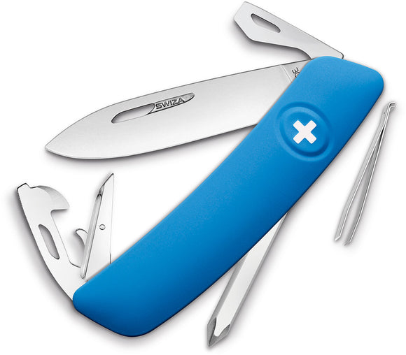 Swiza D04 Swiss Pocket Knife Screwdriver Tweezers Blue Handle Multi-Tool 4030