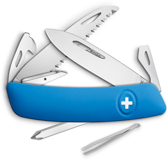 Swiza D05 Swiss Pocket Knife Screwdriver Tweezers Blue Handle Multi-Tool 601030