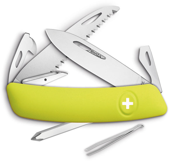 Swiza D06 Yellow Handle Swiss Folding Pocket Knife Screwdriver Multi-Tool 601080