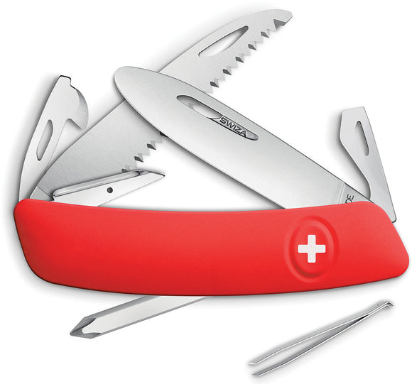 Swiza J06 Junior Pocket Knife Screwdriver Tweezers Red Handle Multi-Tool 611001