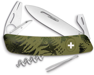 Swiza TT03 Tick Tool Olive Fern Knife Screwdriver Corkscrew Multi-Tool 702050